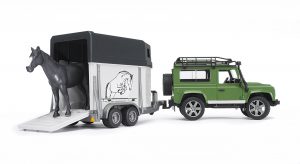 Bruder 2592 Terreinwagen Land Rover Defender + Paardentrailer