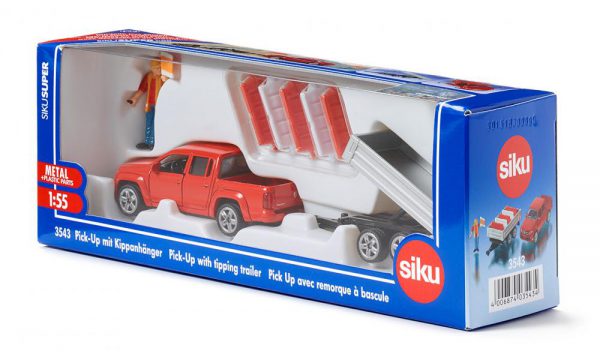Siku 3543 Pick-Up VW Amarok met kipaanhangwagen 1 : 55