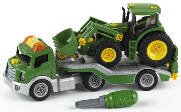 Dieplader + Tractor John Deere met voorlader - constructiespeelgoed - Theo Klein 3908