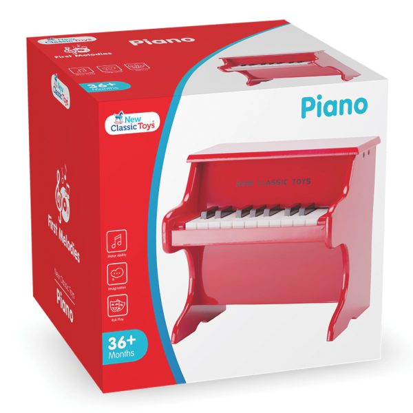 Piano rood 18-toetsen kinderpiano