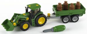 KleinToys 3905 Tractor JohnDeere + aanhanger constructiespeelgoed