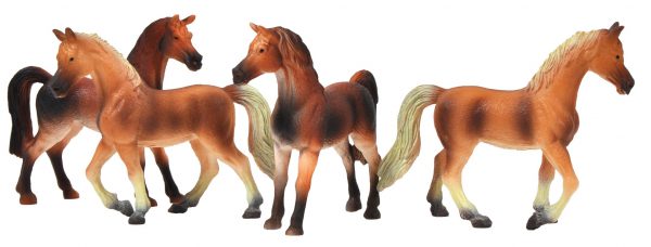 Paarden Set van 4 stuks Kidsglobe Schaal 1 : 32-12193