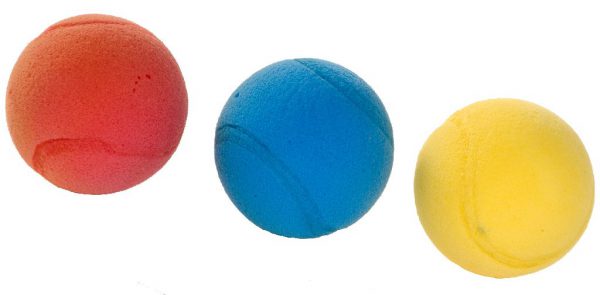 Soft foamballen 3 stuks in netje Soft tennisballen