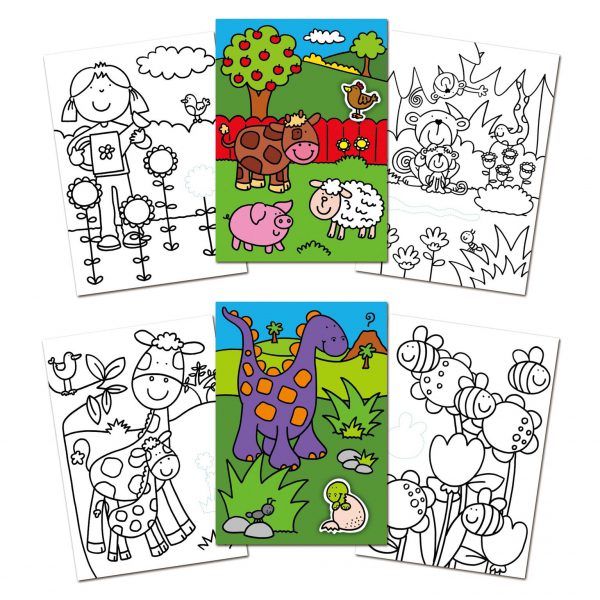 Eerste Kleurboek met stickers First Sticker colouring Book