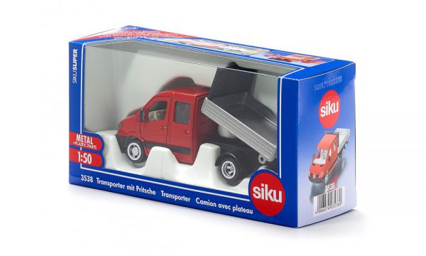 Siku 3538 - Transporter met platte aanhanger