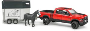 Bruder 02501 Dodge RAM 2500 Power Wagon met paardentrailer en paard