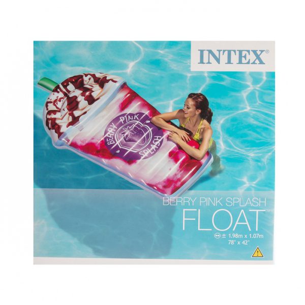 Bessenmilkshake luchtbed - Intex Berry Pink splash float - 198 x 107 cm