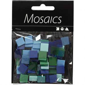 Mini mozaiek 10 x 10 mm., 25 g.-Blauw