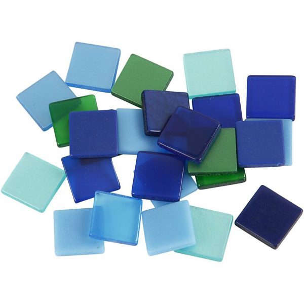 Mini mozaiek 10 x 10 mm., 25 g.-Blauw