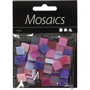Mini mozaiek 10 x 10 mm., 25 g.-Pink