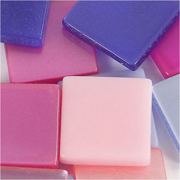 Mini mozaiek 10 x 10 mm., 25 g.-Pink