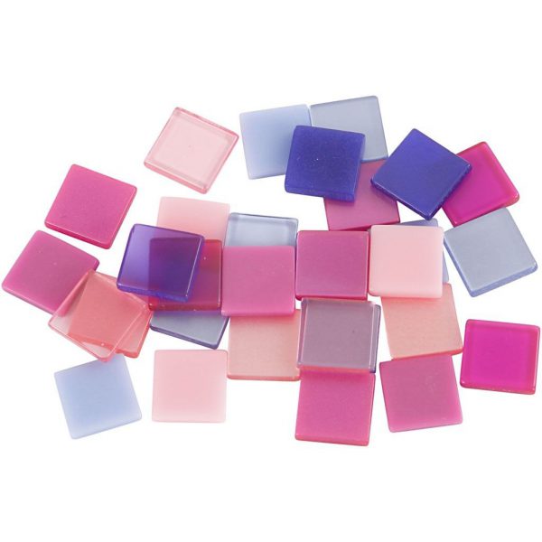 Mini mozaiek 10 x 10 mm., 25 g.-Pink