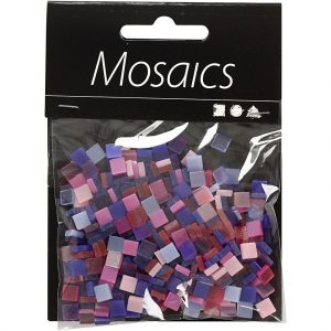 Mini mozaiek 5 x 5 mm., 25 g.-Pink