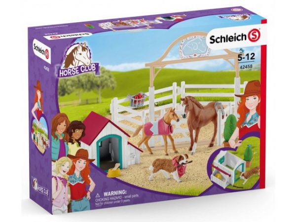 Hannah's paardengastverblijf met hondenhoek en hond - Schleich 42458