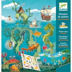 Djeco Stickerboek Avonturen-op-zee herbruikbare-stickers