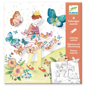 Djeco kleurplaten-met-verrassing Vlindermeisje knutselset