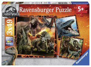 Jurassic World Puzzelbox Ravensburger 3 x 49 stukjes