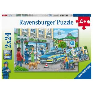 Onderweg met een politieagent Puzzelbox Ravensburger 2x24 stukjes