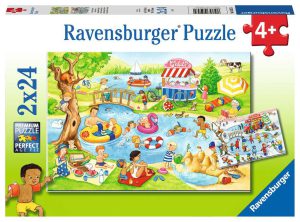 Plezier aan het meer - Puzzelbox Ravensburger 2 x 24 stukjes
