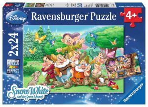 Sneeuwwitje en de 7 dwergen - Puzzelbox Ravensburger 2 x 24 stukjes