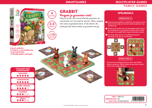 SmartGames SGM510 Grabbit bordspel familiespel