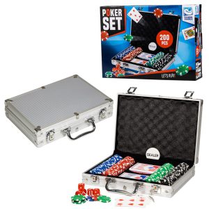 Clowngames Pokerset aluminium koffer 200 delig Pokeren