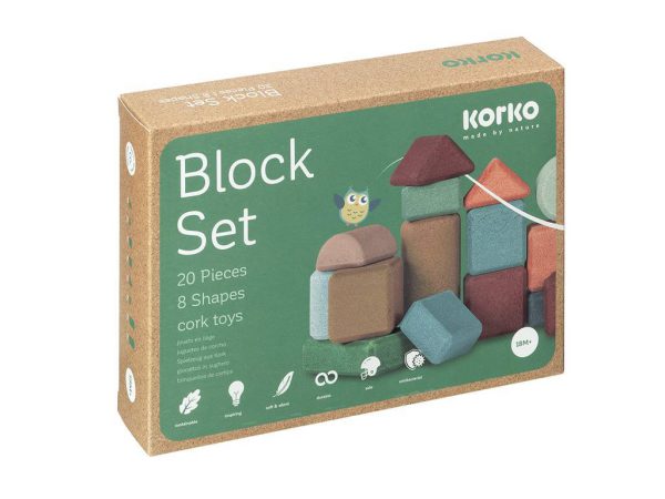 Korko Small Architects Kurken bouwblokken 20 stuks Constructie Speelgoed
