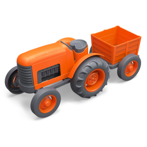 Green-Toys Tractor met aanhanger Oranje