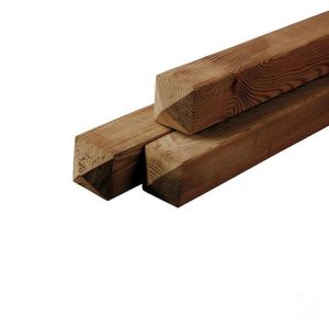 Duikelrek houten paal 90x90 geïmpregneerd met diamantkop div lengtes