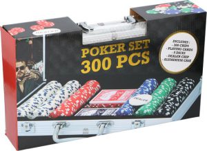 Clowngames Pokerset aluminium koffer 300 delig Pokeren
