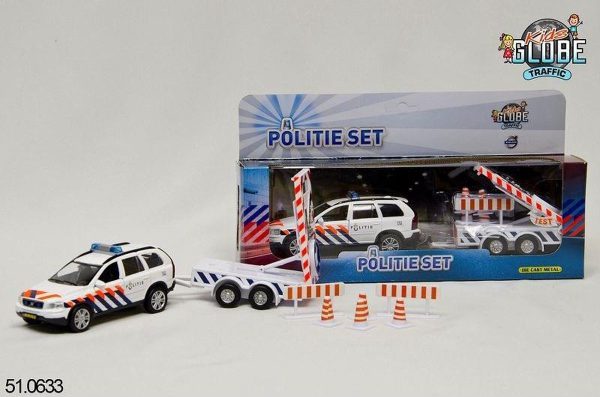 Kidsglobe Politie auto Volvo XC90 met Aktiewagen en accessoires