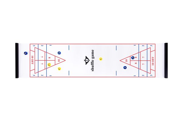 Curling Sjoelen Bowlen 3in1 Spel Shuffleboard 120x28 cm.