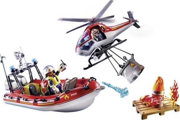Playmobil City Action Brandweer missie met helikopter en boot 70335