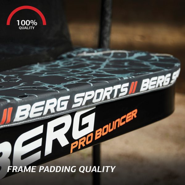 BERG Trampoline Ultim Pro Bouncer Flatground 500 + Aerowall 2 x 2 BLK & GRY SPORTS