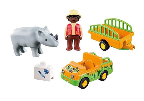 Playmobil 1-2-3 70182 Dierenverzorger met neushoorn