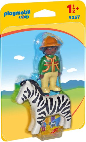 Playmobil 1-2-3 9257 Dierenverzorger met zebra