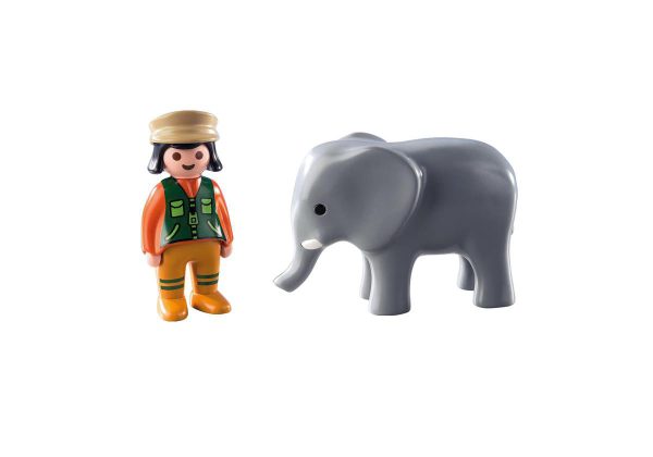 Playmobil 1-2-3 9381 Dierenverzorgster met olifant