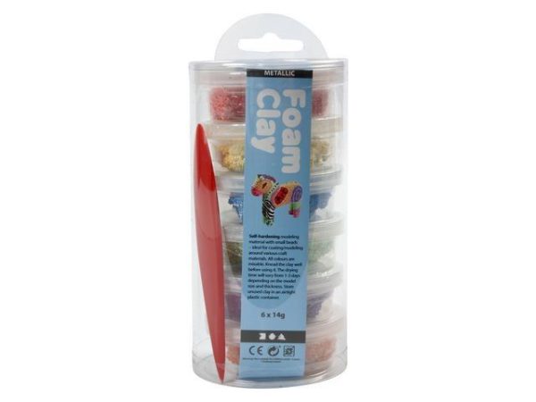 Foam Clay Metallic 6x14 gr klei boetseermateriaal