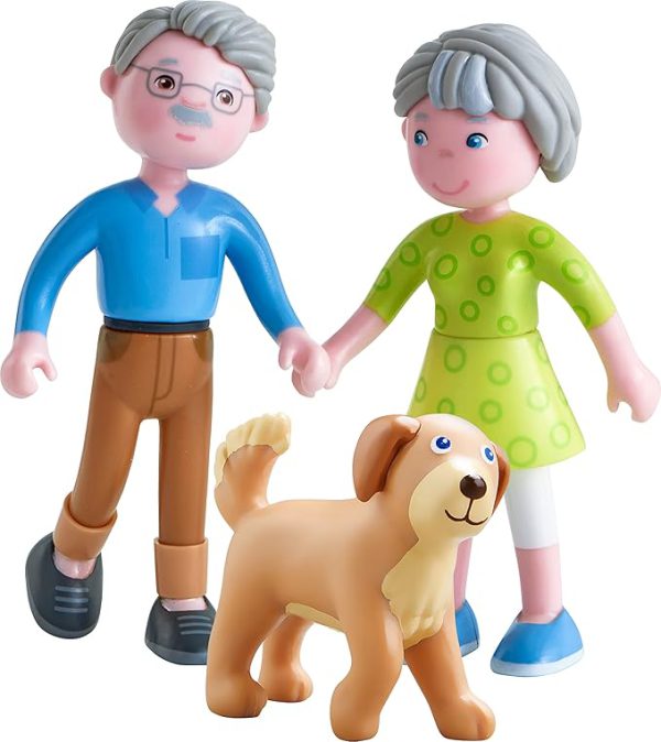 HABA Little Friends Poppenhuispop Opa en Oma met hondje