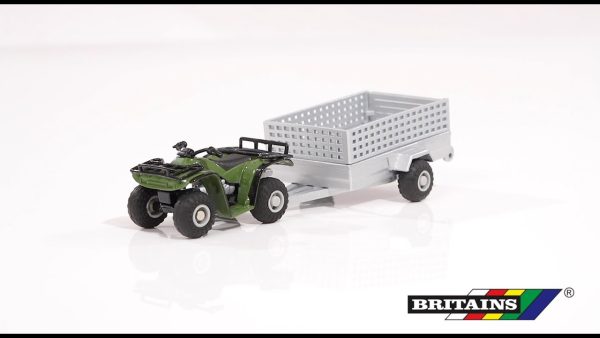 Britains 43358 ATV Quad bike met aanhangwagen