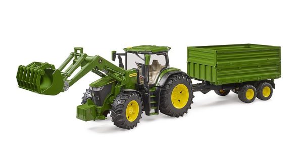 Bruder 3155 JohnDeere 7R-350 + voorlader en aanhangwagen