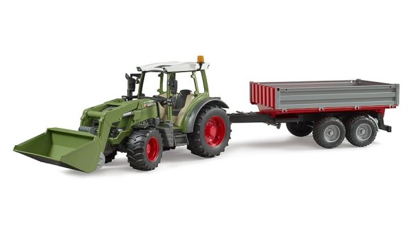 Bruder 2182 Tractor Fendt Vario 211 +trailer +voorlader